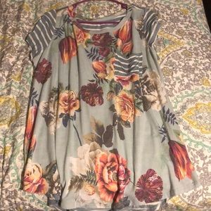 Floral and Striped Shirt